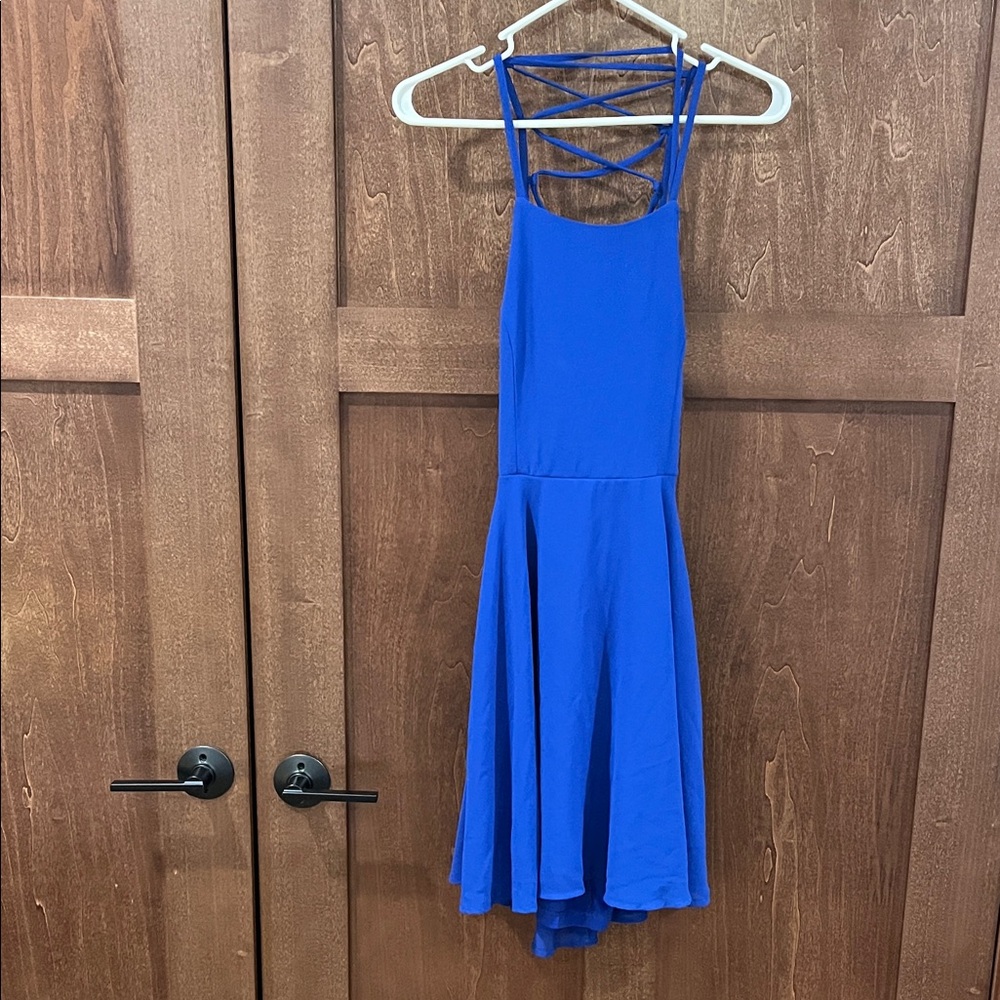 Blue Strappy-Back Women’s Dress